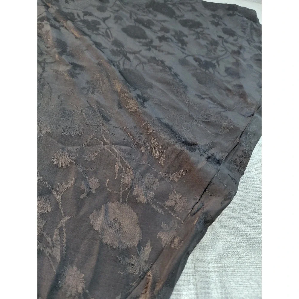 A New‎ Day Floral Embossed Open Front Kimono OSFM Black Lightweight